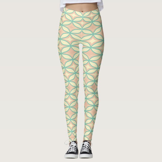 Legging Padrão geométrico contínuo em formas de diamante (Frente)