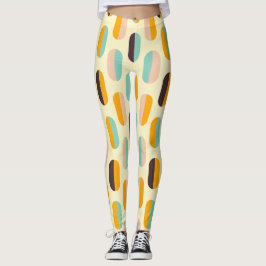 Legging Padrão geométrico contínuo em vibrações retrô