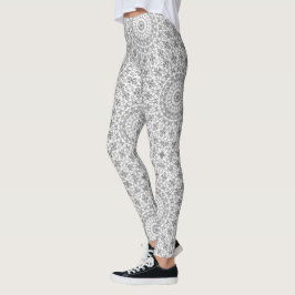 Legging Padrão Geométrico da cinza Mandala