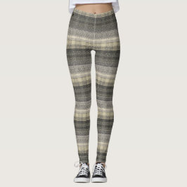 Legging Padrão Geométrico da Xadrez de Beige Neutro