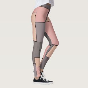 Legging Padrão geométrico das cinzas roxas cor-de-rosa