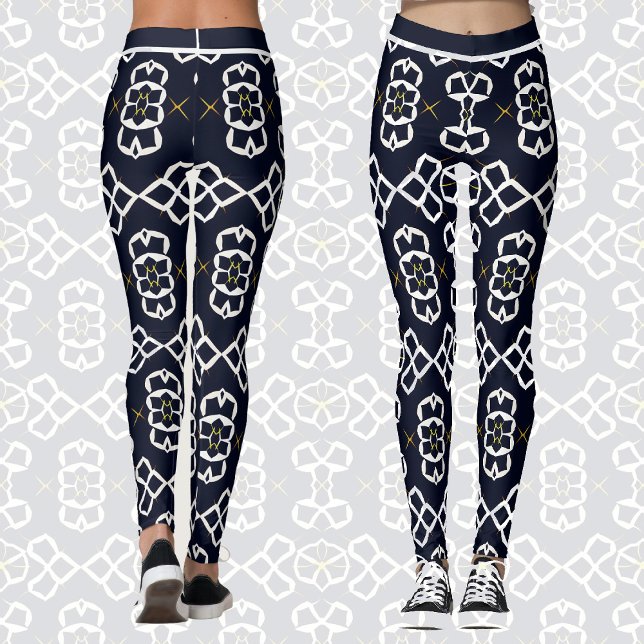 Legging Padrão geométrico de Abstrato elegante em azul Mar (Criador carregado)