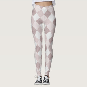 Legging Padrão geométrico de bege e Cinza Oblíquo