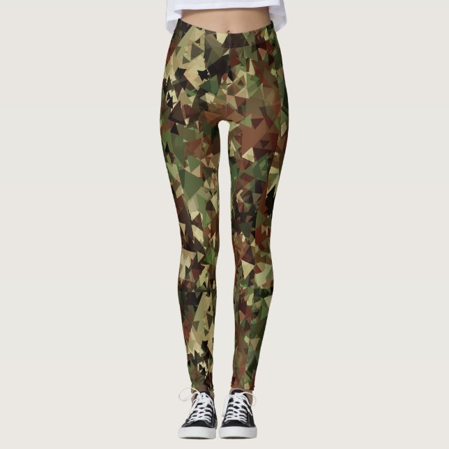 Legging Padrão Geométrico de Camo (Frente)