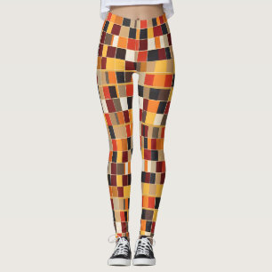 Legging Padrão geométrico de cores quentes