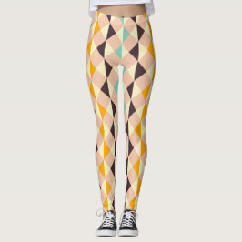Legging Padrão geométrico de diamantes e triângulos sobrep