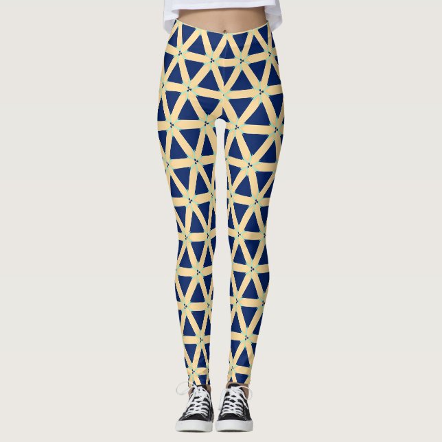 Legging Padrão Geométrico de Fluxo Tríade Sem Olhos (Frente)