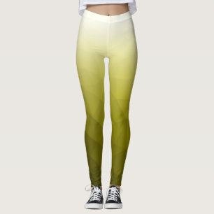Legging Padrão Geométrico de Gradiente Branco Amarelo