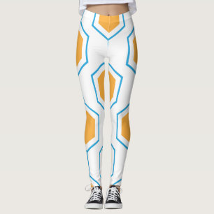 Legging Padrão geométrico do abstrato hexágono no preto la