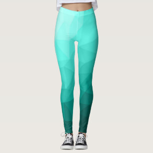 Legging Padrão Geométrico do Gradiente de Turquesa Aqua