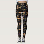 Legging Padrão Geométrico dos Diamantes Modernos<br><div class="desc">Padrão geométrico moderno de diamante em leggings de coral e preto.</div>