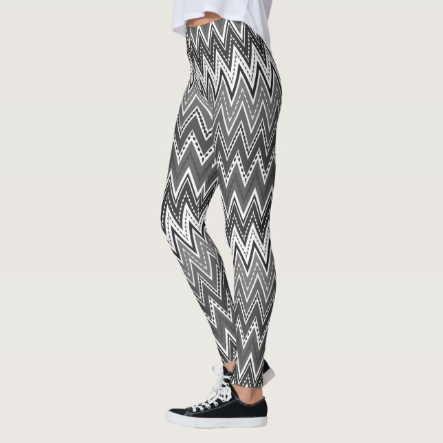 Legging Padrão geométrico em preto e branco (Esquerda)