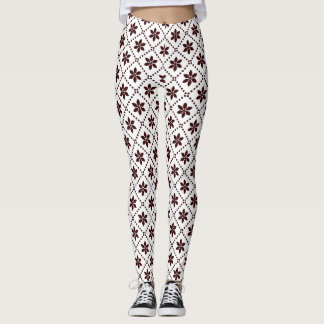 Legging Padrão Geométrico Floral Estrela Nórdica