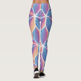 Legging Padrão Geométrico Floral Vibrante