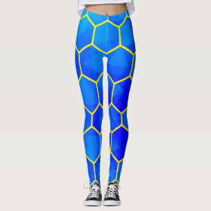 Legging Padrão Geométrico Hexagonal Sem Costura