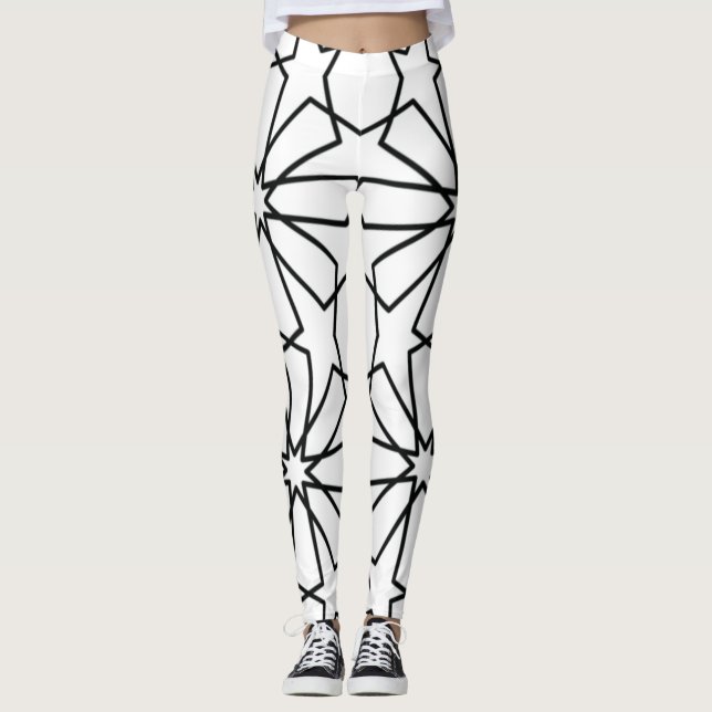 Legging Padrão Geométrico Islâmico Design Árabe (Frente)