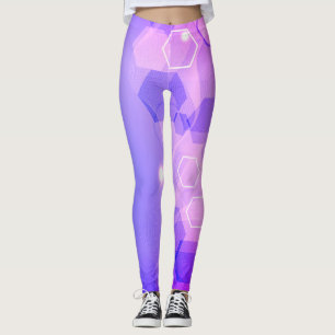 Legging Padrão geométrico legal de abstrato Azul Quente