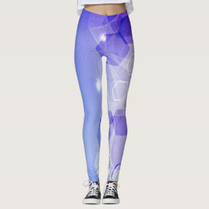 Legging Padrão geométrico legal de abstrato Azul Quente