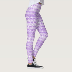 Legging Padrão Geométrico Mandala Lavanda