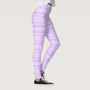 Legging Padrão Geométrico Mandala Malva