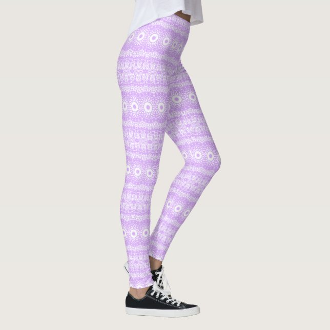 Legging Padrão Geométrico Mandala Malva (Direita)