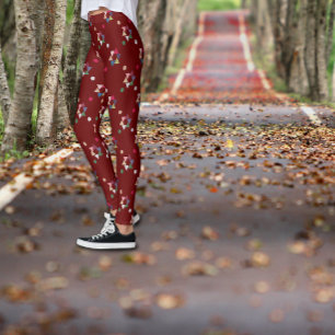 Legging Padrão geométrico mínimo vermelho azul