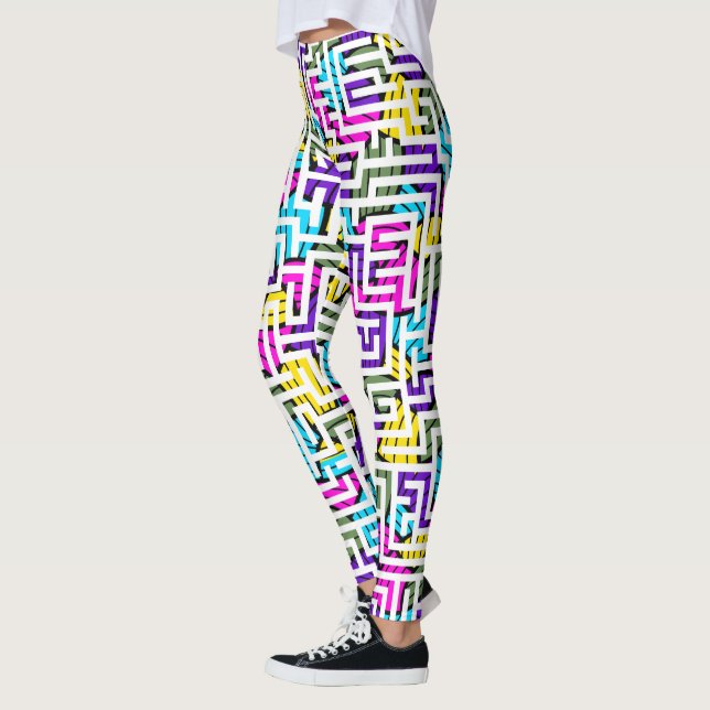 Legging Padrão Geométrico Moderno Colorido (Esquerda)