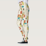 Legging Padrão geométrico moderno do século Médio colorido<br><div class="desc">Modernos do século médio,  coloridos,  elegantes,  em formas geométricas em padrões sem costura sobre fundos bege claro.</div>