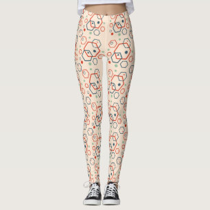 Legging Padrão geométrico moderno hexagonal colorido