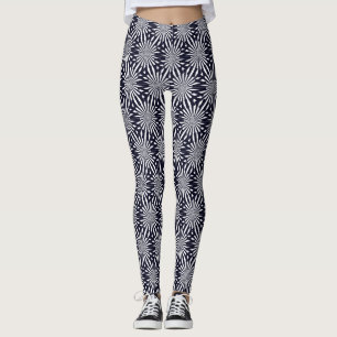 Legging Padrão Geométrico Moderno, Preto E Branco