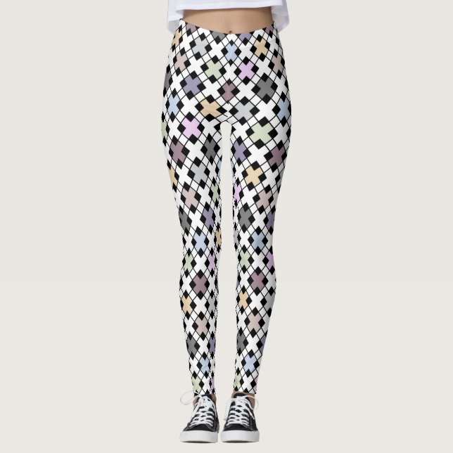 Legging Padrão geométrico multicolor (Frente)