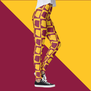 Legging Padrão Geométrico Pop Art do Arizona em Marrom e D