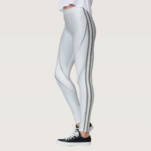 Legging Padrão Geométrico Prata Attoni