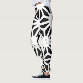 Legging Padrão geométrico preto e branco