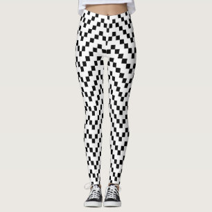 Legging Padrão Geométrico Preto e Branco