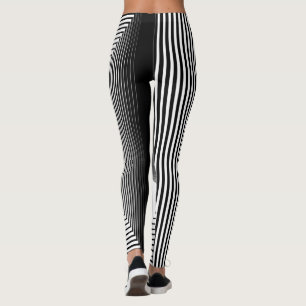 Legging padrão geométrico preto e branco