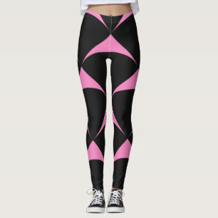 Legging Padrão Geométrico Rosa e Preto