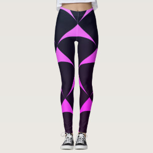 Legging Padrão Geométrico Rosa e Preto de Miami