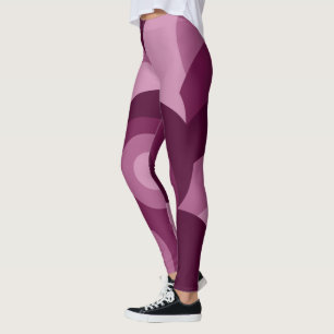 Legging padrão geométrico roxo rosado-feminino