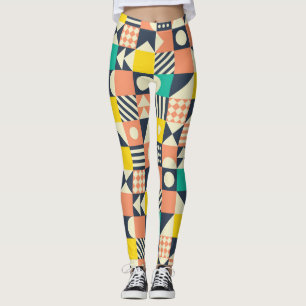 Legging Padrão geométrico sem costura colorido