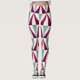 Legging Padrão geométrico sem costura do triângulo Vintage