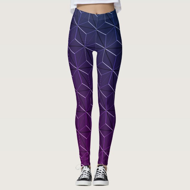 Legging Padrão Geométrico Sem Olhos do Estilo Miami (Frente)