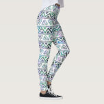 Legging Padrão Geométrico Tribal Colorido<br><div class="desc">Coloridos tribais geométricos tribais cores pastel sobre cor branca de fundo que você pode mudar.</div>