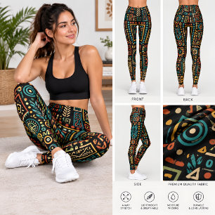 Legging Padrão Geométrico Tribal Moderno