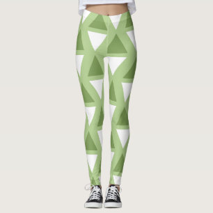 Legging Padrão geométrico verde pastel simples