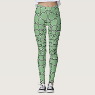 Legging Padrão geométrico verde "Ratti_Creative_Arts"