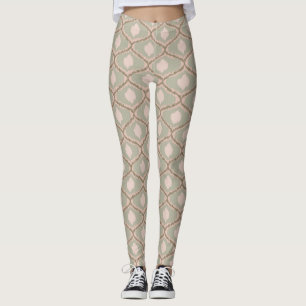 Legging Padrão Geométrico Verde Sage Boho
