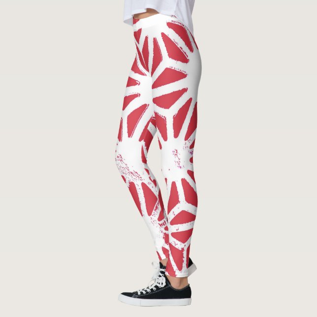 Legging Padrão geométrico vermelho (Esquerda)