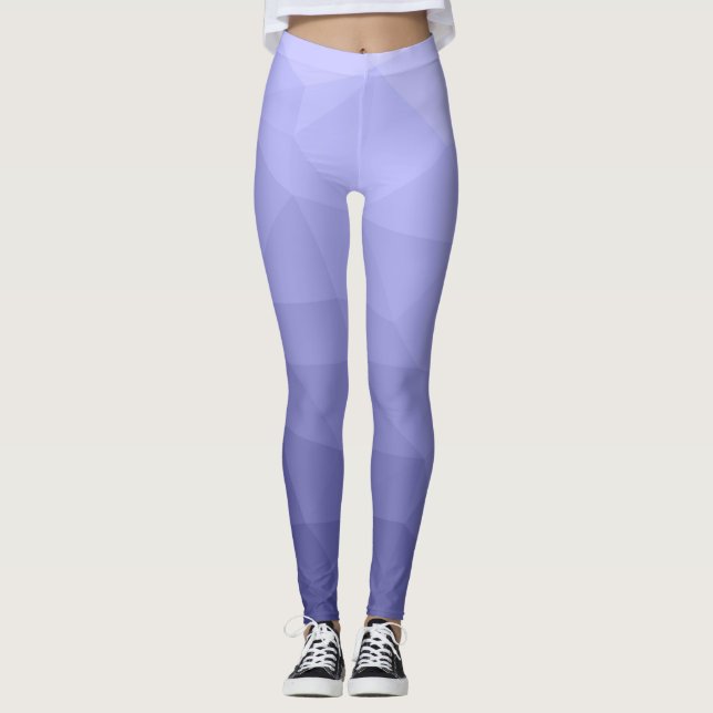Legging Padrão geométrico violeta roxa de malha azul (Frente)