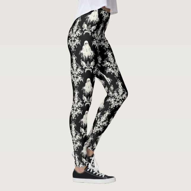 Legging Padrão Ghost Preto-Gótico (Direita)
